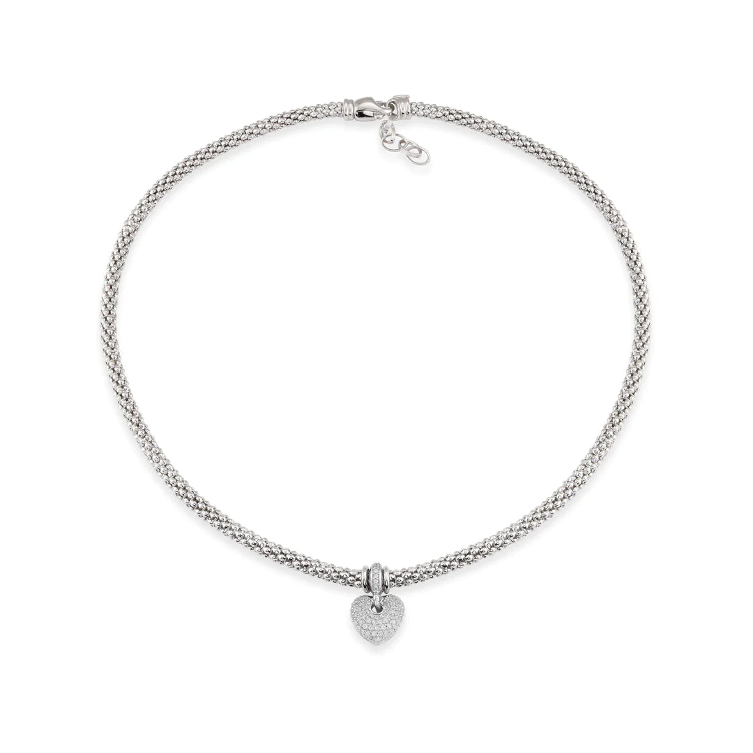 Miss Mimi Puffed Heart Mesh Necklace - Main Image