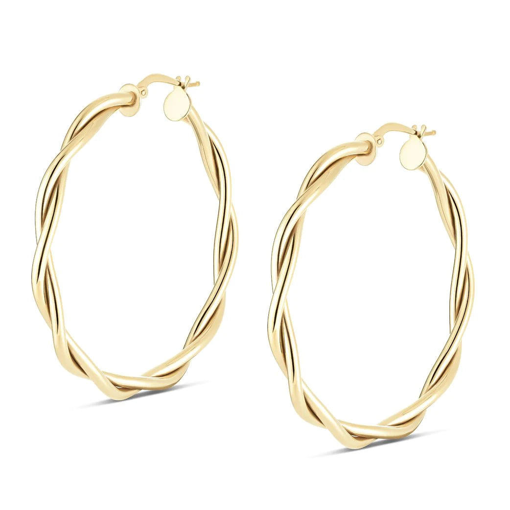 Miss Mimi Large Italian Rope Hoop Earrings | ORLY Jewellers