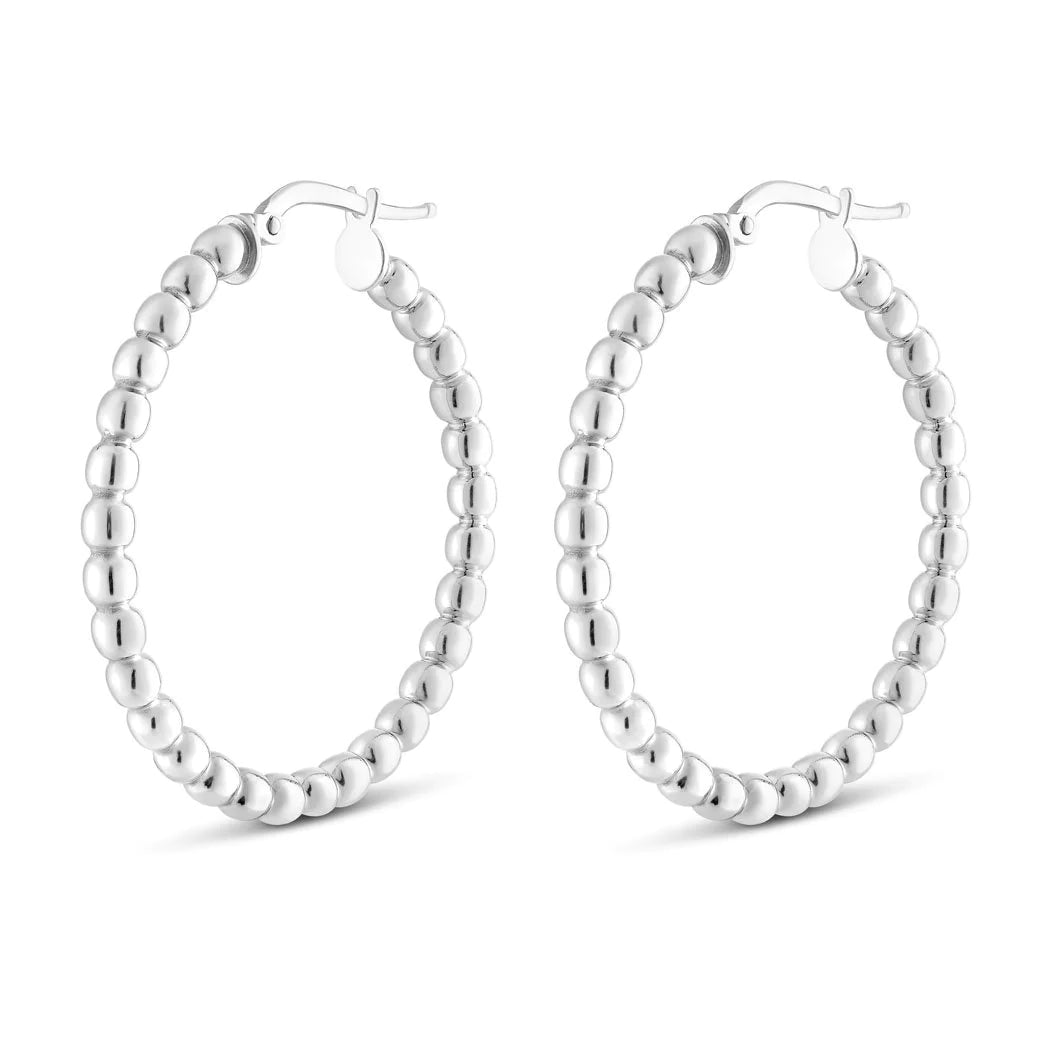 Miss Mimi Large Beaded Hoops | Sterling Silver | ORLY Jewellers