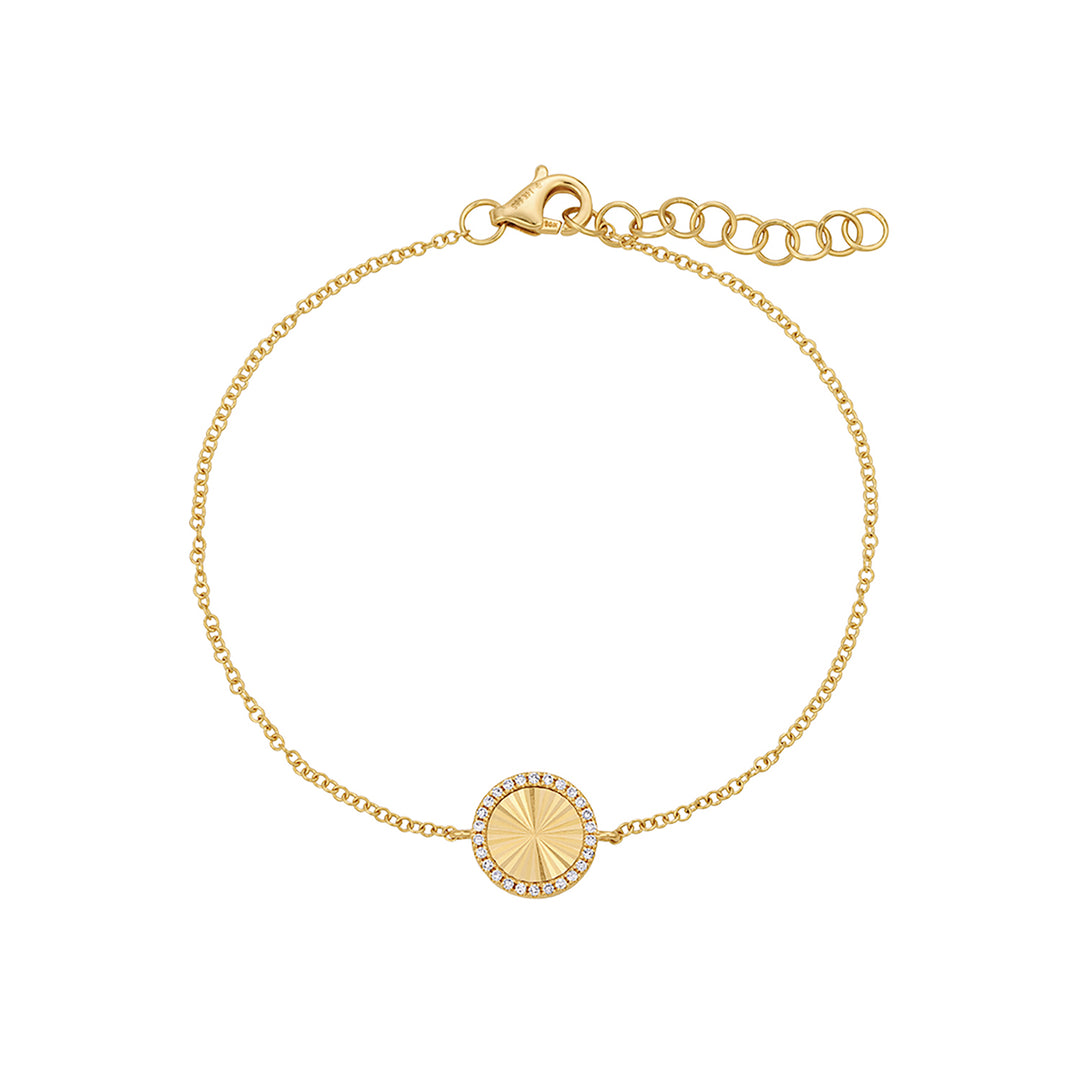 14K Gold Fluted Circle Diamond Bracelet by ORLY Jewellers