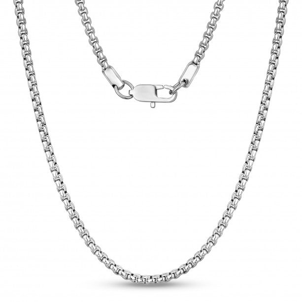 A.R.Z Steel 4mm Round Box Link Chain | Stainless Steel | ORLY