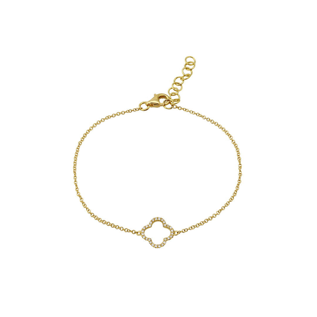 14K Gold Diamond Clover Bracelet by ORLY Jewellers