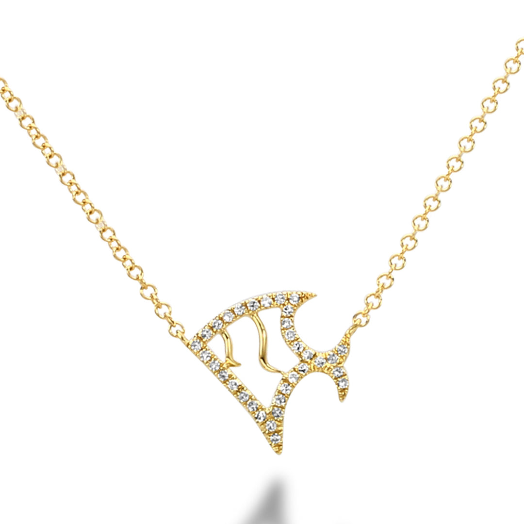14K Gold Diamond Fish Necklace by ORLY Jewellers