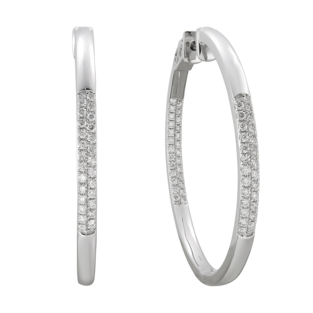 18K Gold Diamond Hoop Earrings by ORLY Jewellers