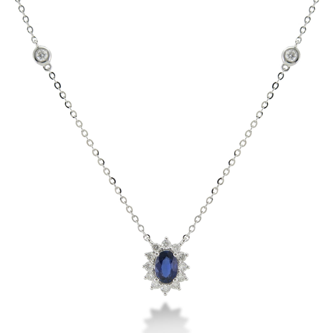 18K Gold Sapphire & Diamond Necklace by ORLY Jewellers