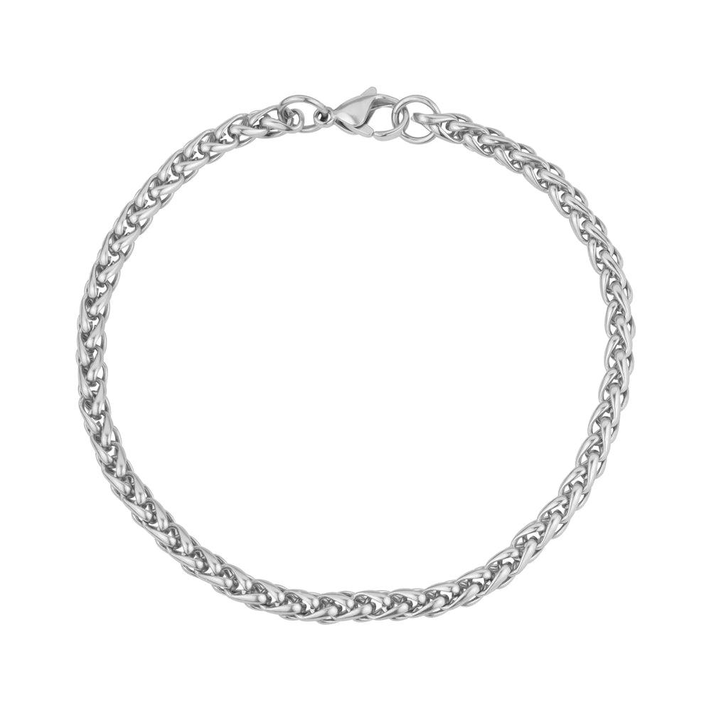 A.R.Z Stainless Steel Wheat Link Bracelet 4mm - ORLY Jewellers Canada