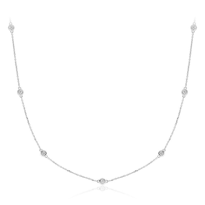 14K White Gold Diamond by the Yard Necklace by ORLY Jewellers