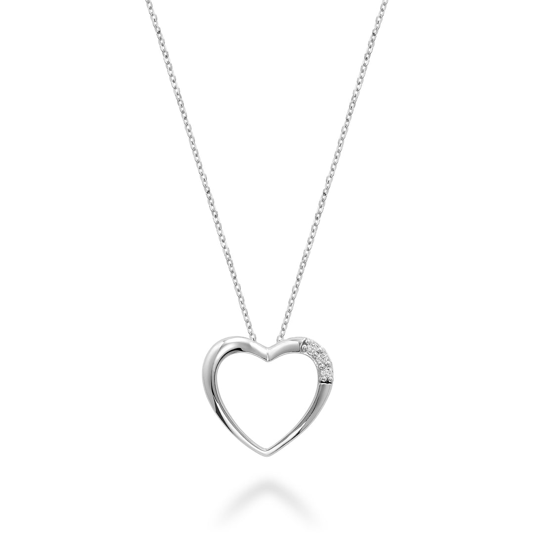 10K White Gold Diamond Heart Necklace by ORLY Jewellers