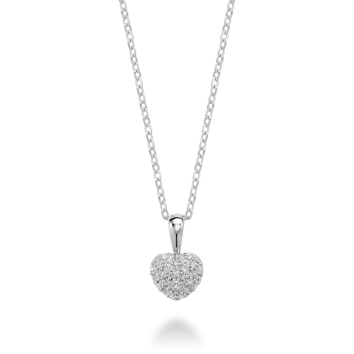 Beautiful Pave Heart Diamond Necklace 001-165-00300 10KR, Holliday Jewelry