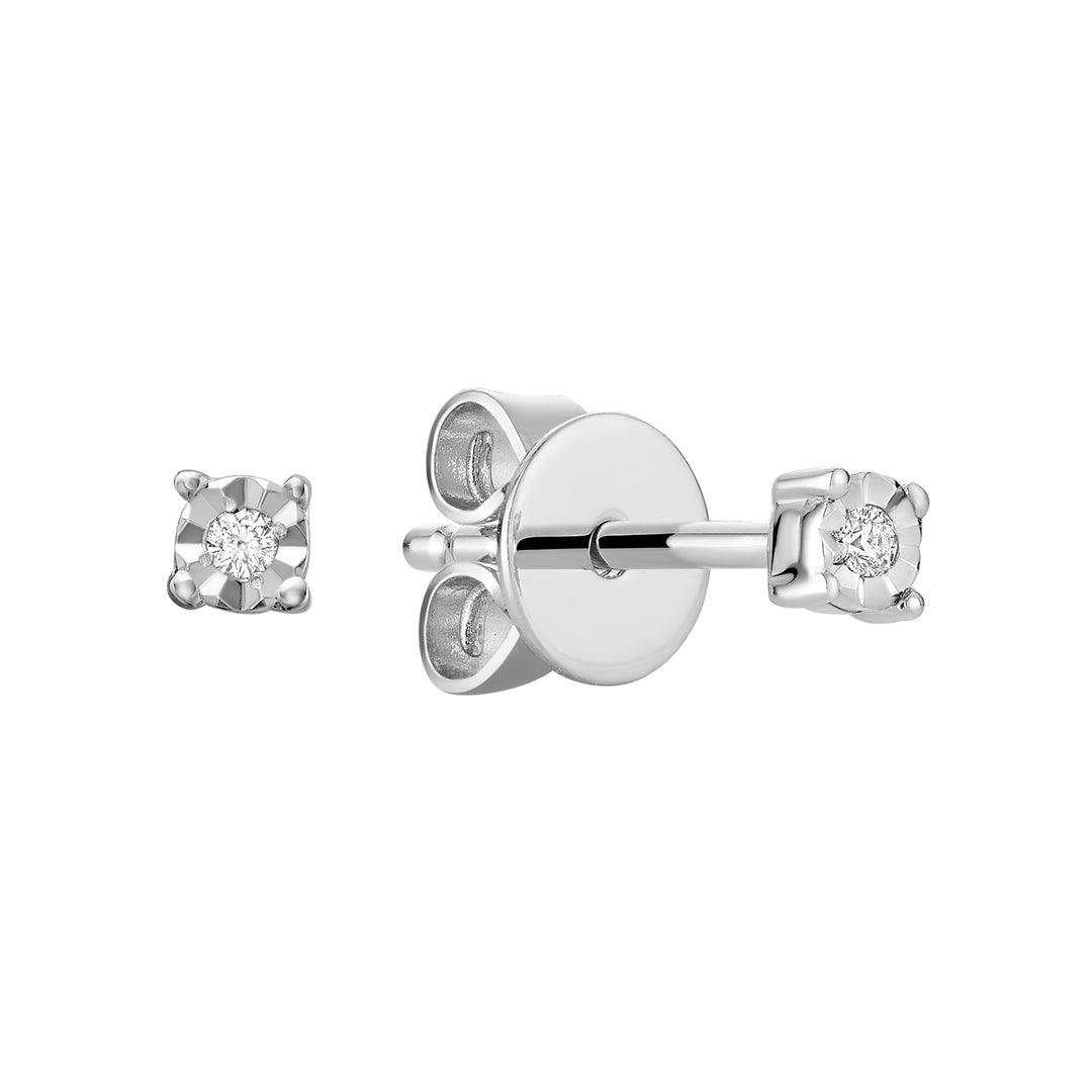 10K White Gold Illusion Setting Diamond Stud Earrings by ORLY Jewellers