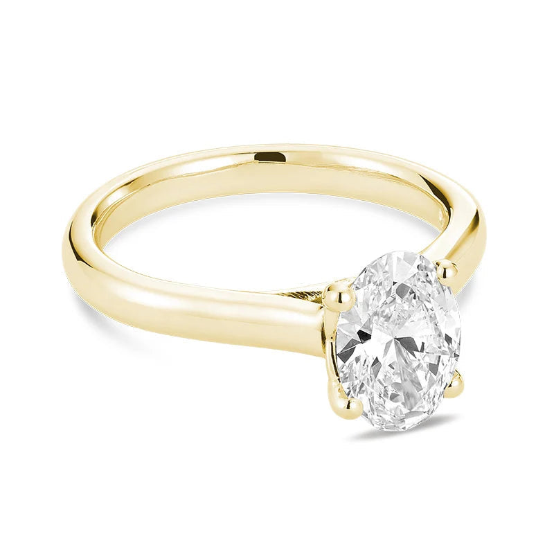 Bridal Oval Solitaire Lab Grown Diamond Ring