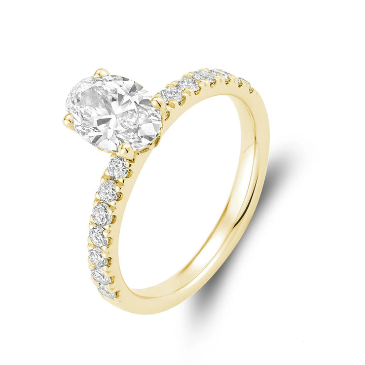 Bridal Oval with Accent Lab Grown Diamond Ring