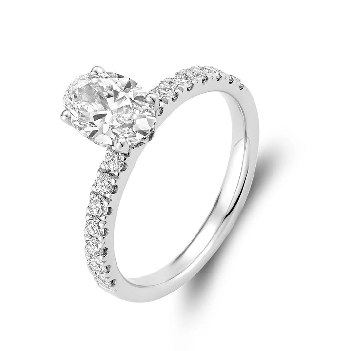 Bridal Oval with Accent Lab Grown Diamond Ring