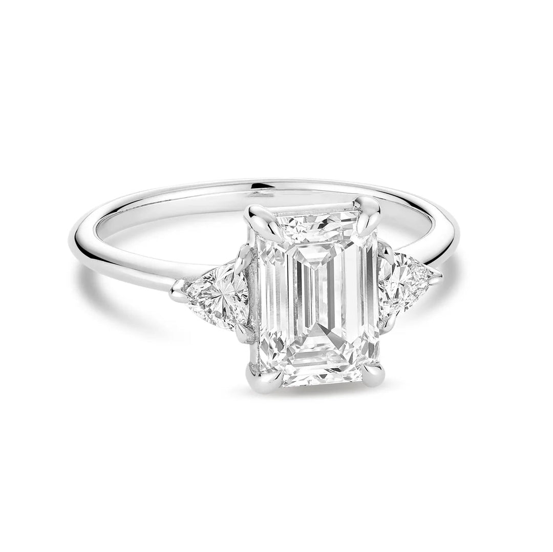 Trinity Bridal Collection Emerald &amp; Trillion Cut Lab Grown Diamond Ring