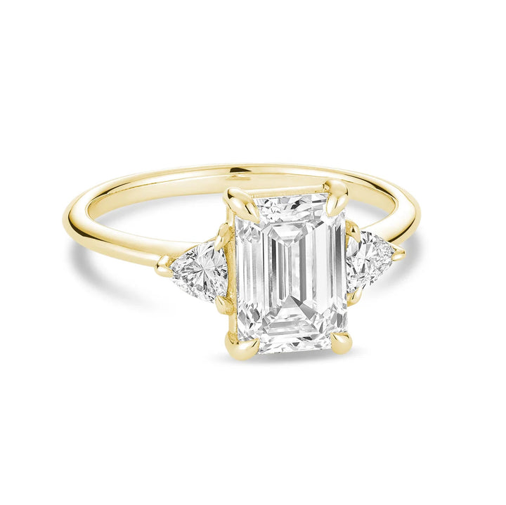 Trinity Bridal Collection Emerald &amp; Trillion Cut Lab Grown Diamond Ring