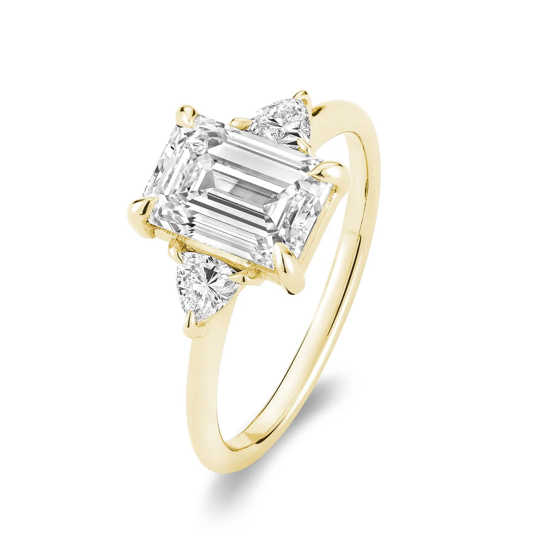 Trinity Bridal Collection Emerald &amp; Trillion Cut Lab Grown Diamond Ring