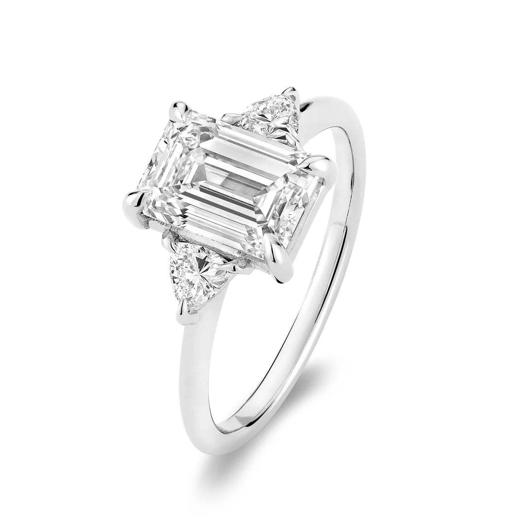 Trinity Bridal Collection Emerald &amp; Trillion Cut Lab Grown Diamond Ring