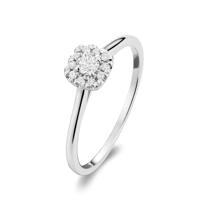 Cushion Diamond Halo Engagement Ring