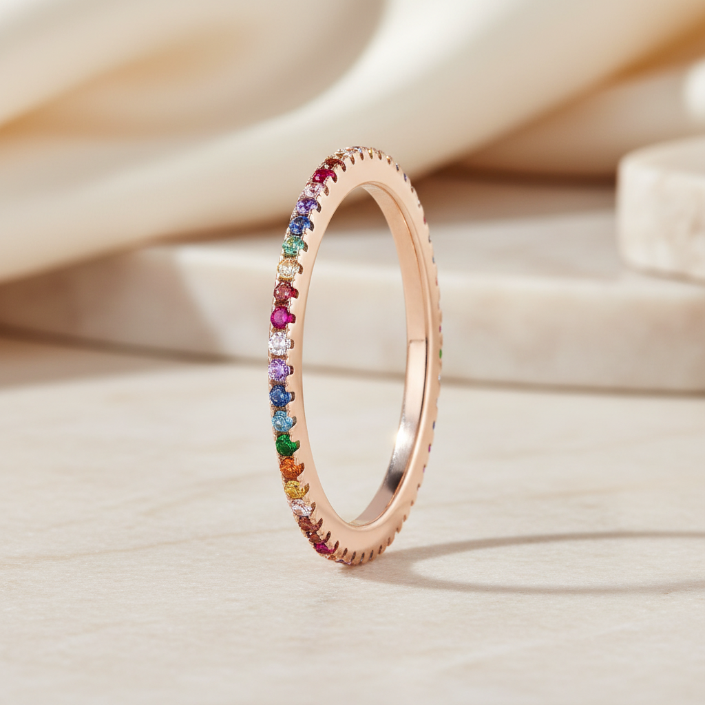 Miss Mimi Full Eternity Rainbow Ring