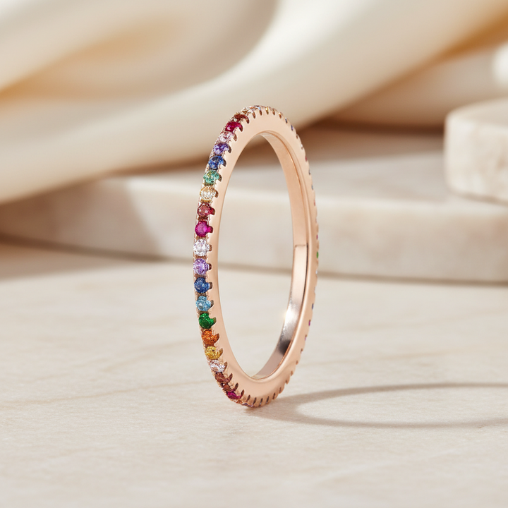 Miss Mimi Full Eternity Rainbow Ring