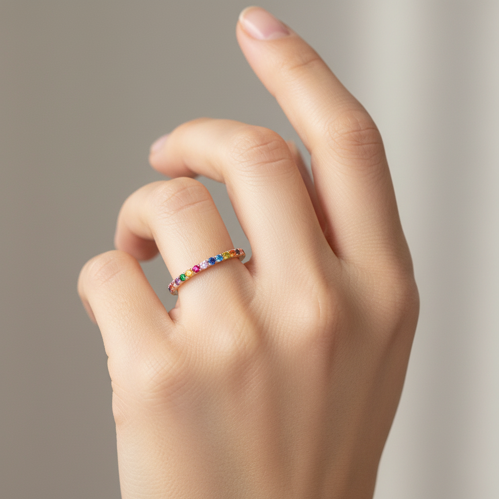 Miss Mimi Full Eternity Rainbow Ring