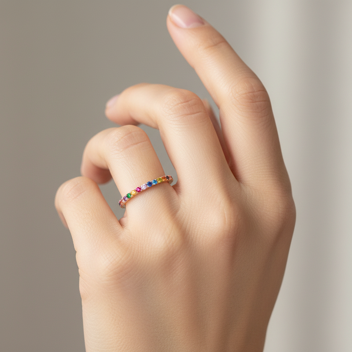 Miss Mimi Full Eternity Rainbow Ring