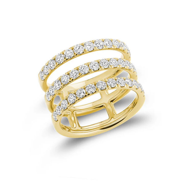Fancy Ring Triple Open Rows