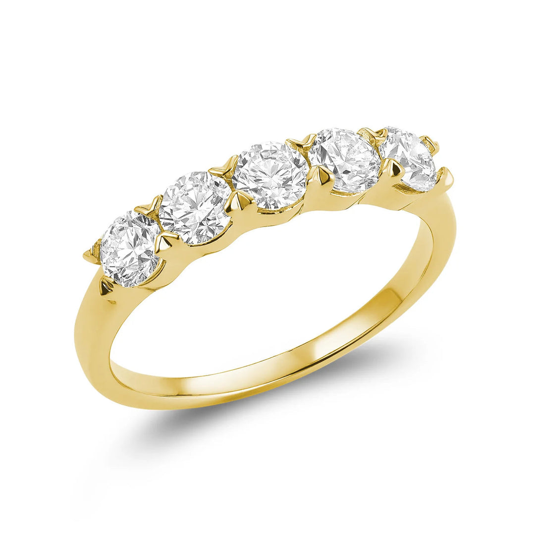 Semi Eternity Five Stone Lab Grown Diamond Ring