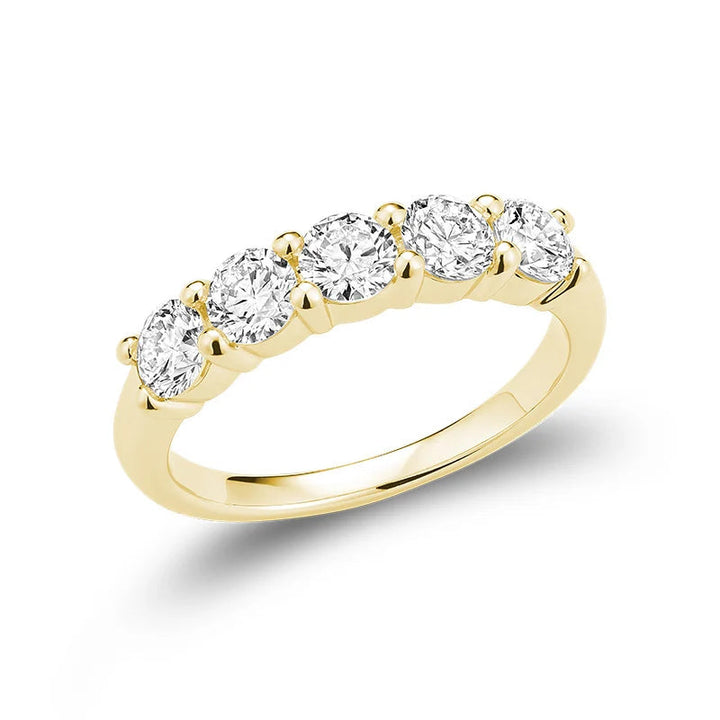 Semi Eternity Five Stone Lab Grown Diamond Ring