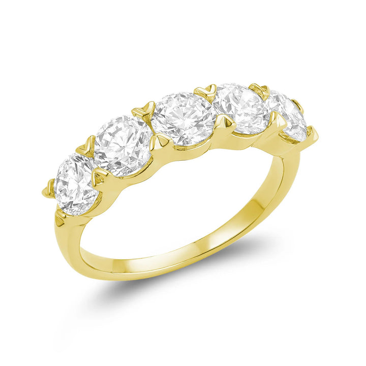 Semi Eternity Five Stone Lab Grown Diamond Ring