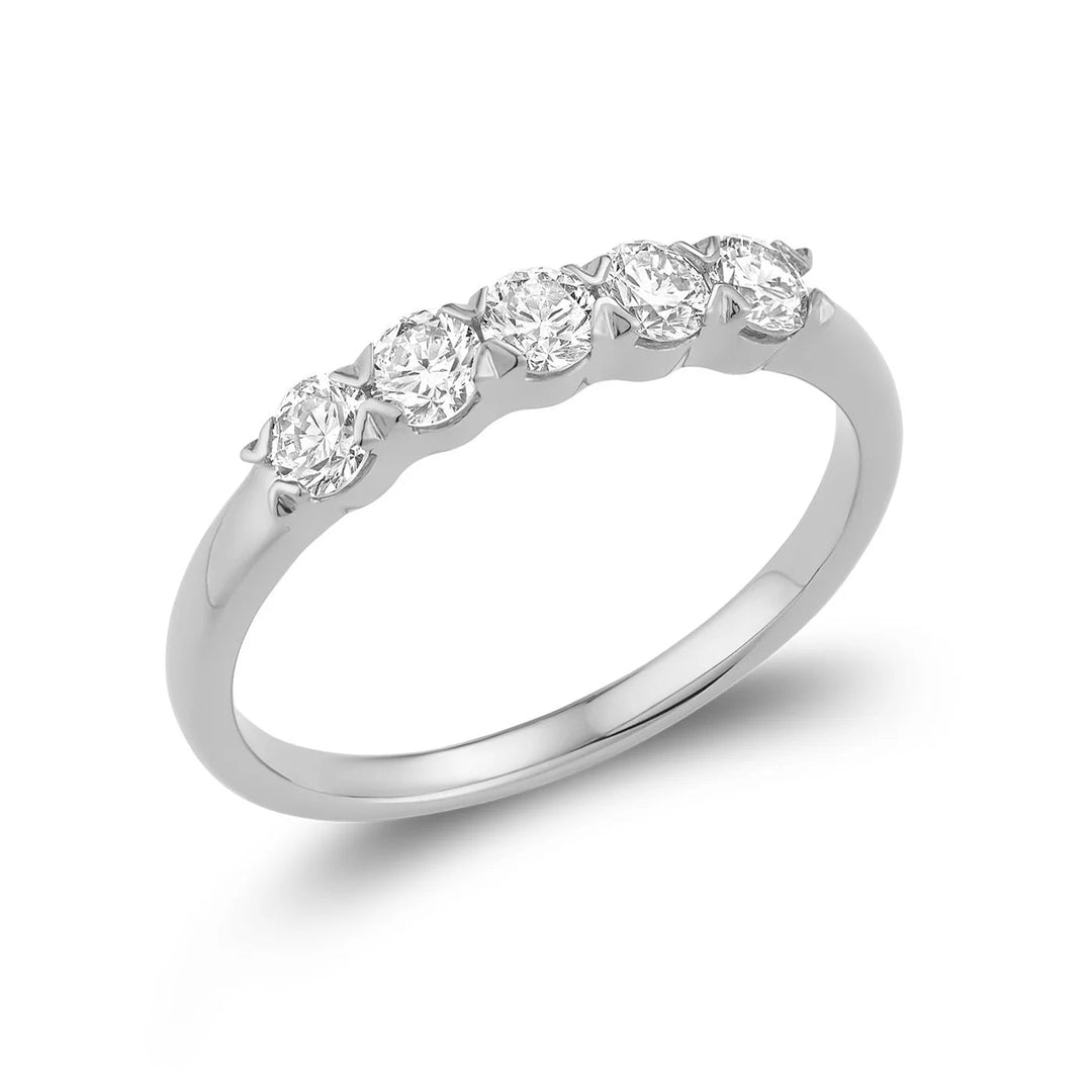 Semi Eternity Five Stone Lab Grown Diamond Ring