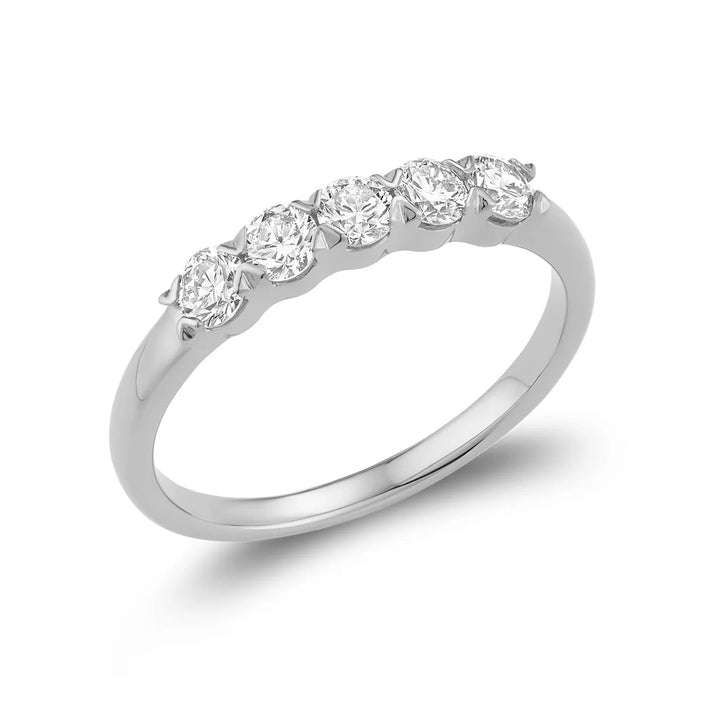 Semi Eternity Five Stone Lab Grown Diamond Ring