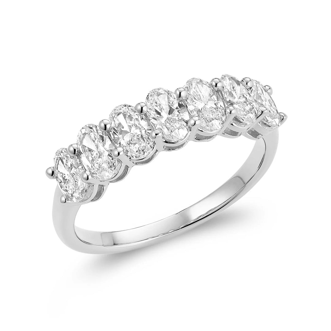 Semi Eternity Oval Lab Grown Diamond Ring