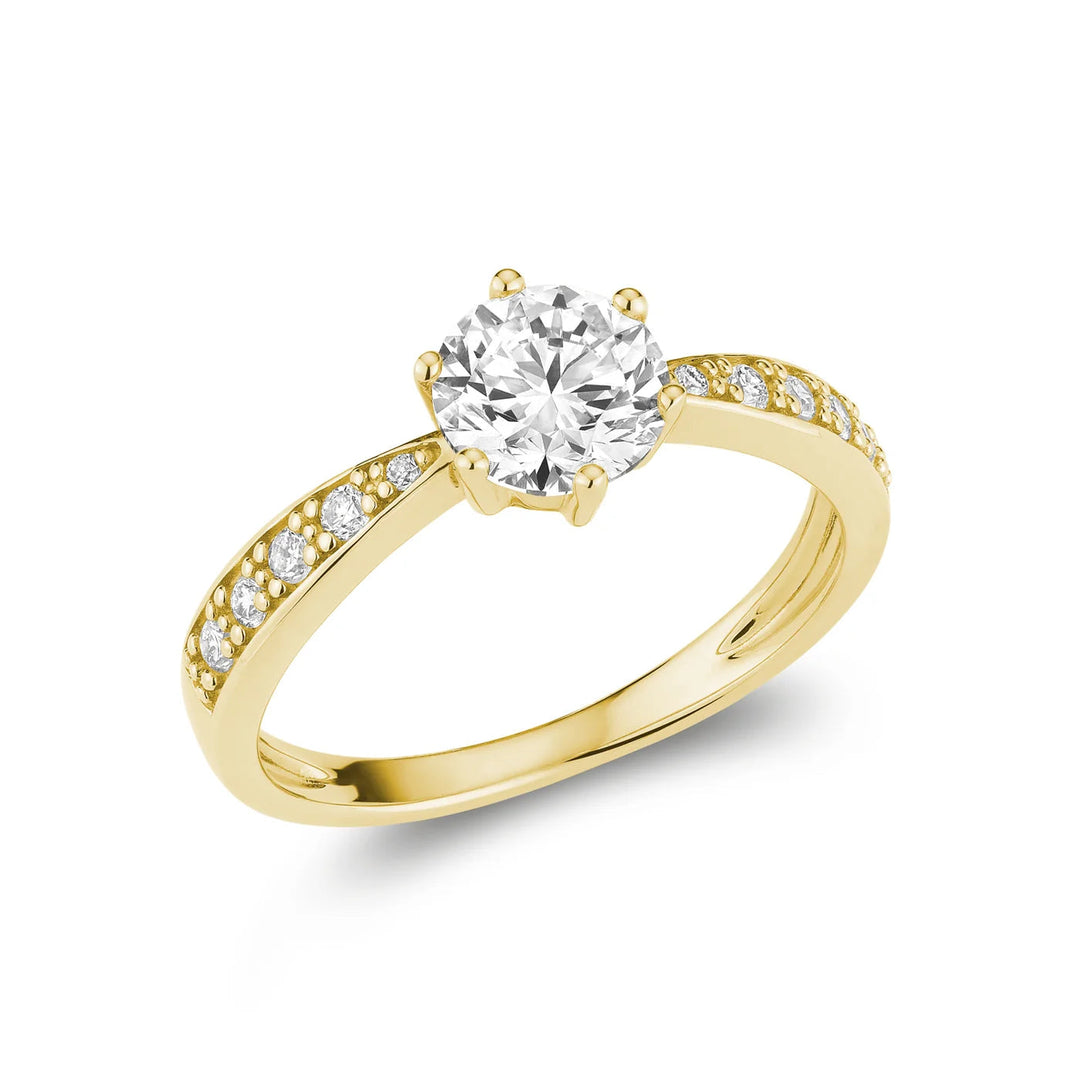 Bridal Crown Round Lab Grown Diamond &amp; Accent Ring
