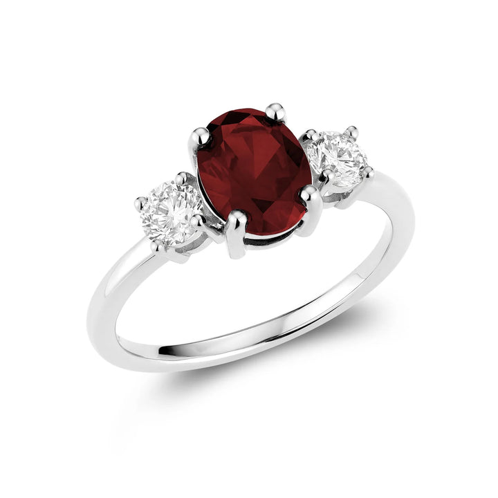 Trinity Oval Lab Grown Gemstone &amp; Round LG Diamond Ring