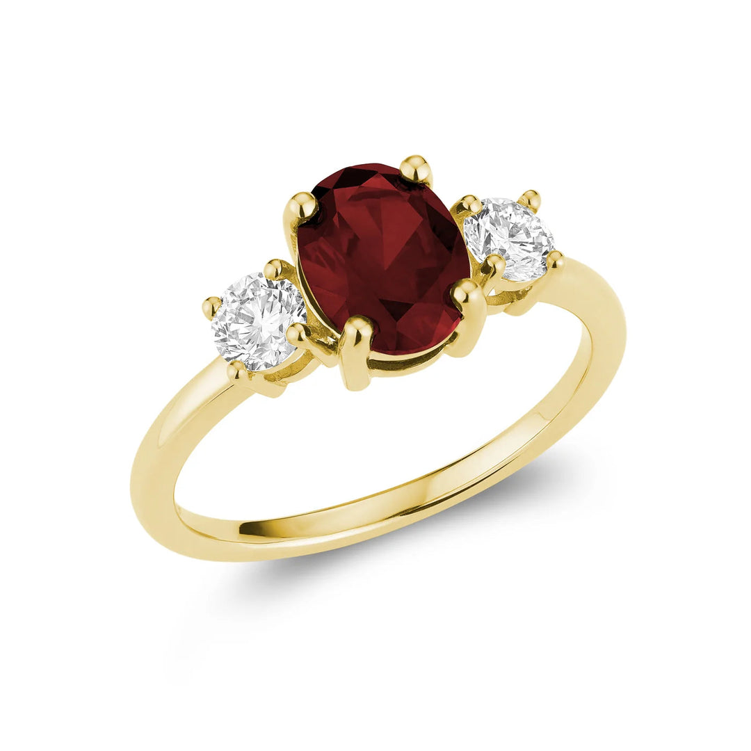 Trinity Oval Lab Grown Gemstone &amp; Round LG Diamond Ring