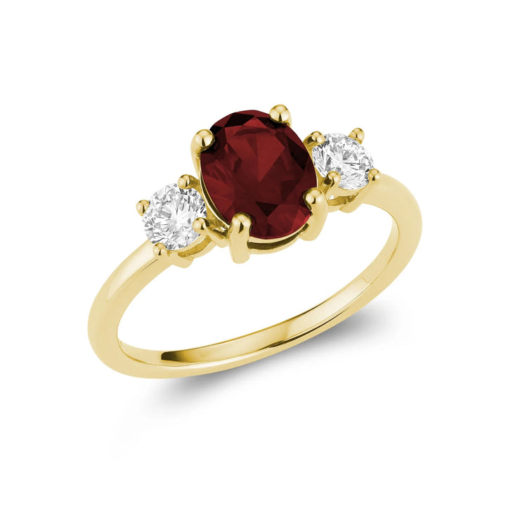 Trinity Oval Lab Grown Gemstone &amp; Round LG Diamond Ring