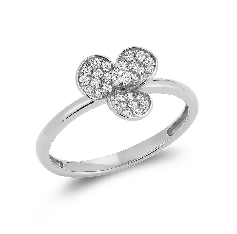 Three Leaf Clover Diamond Ring