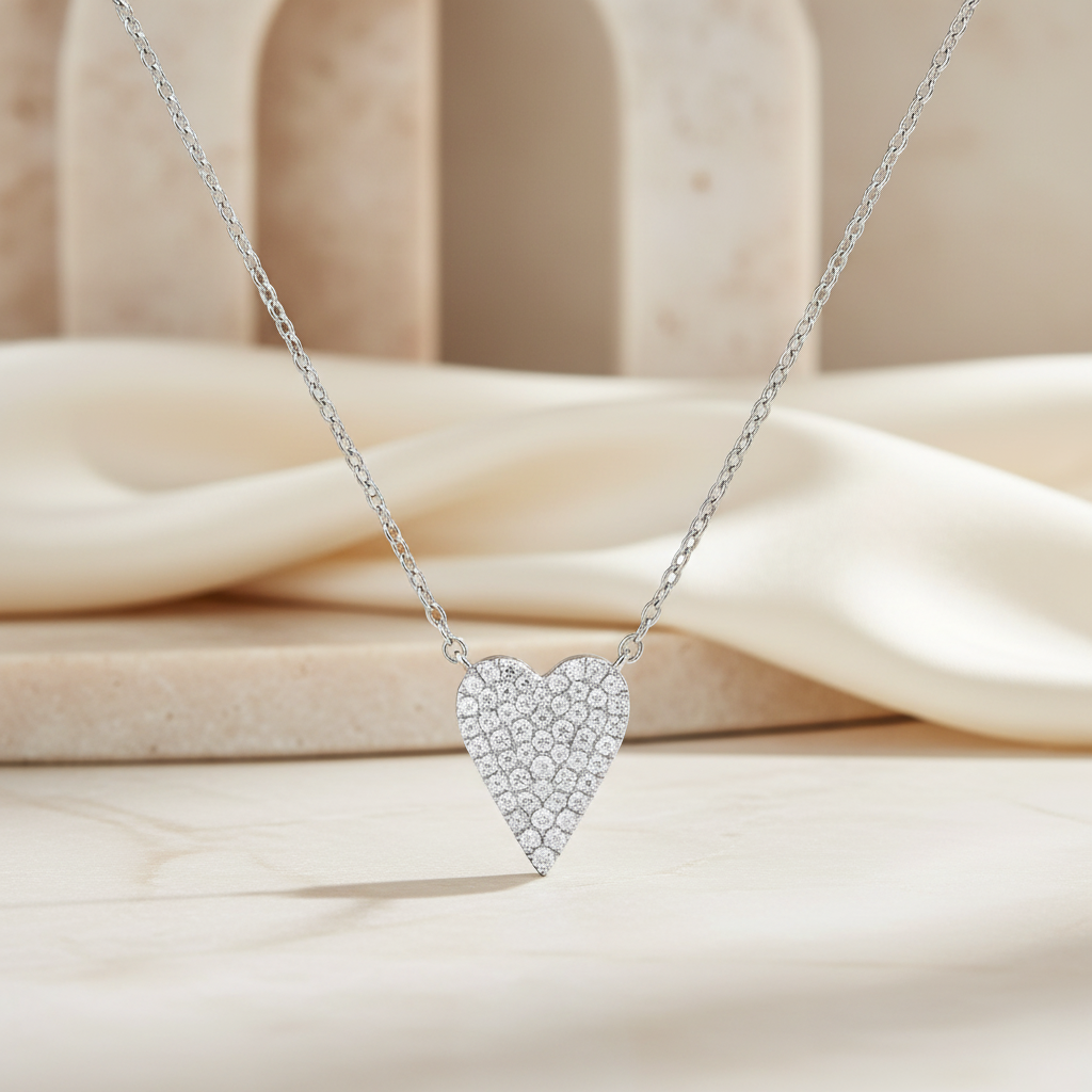 Miss Mimi Heart Pave Necklace