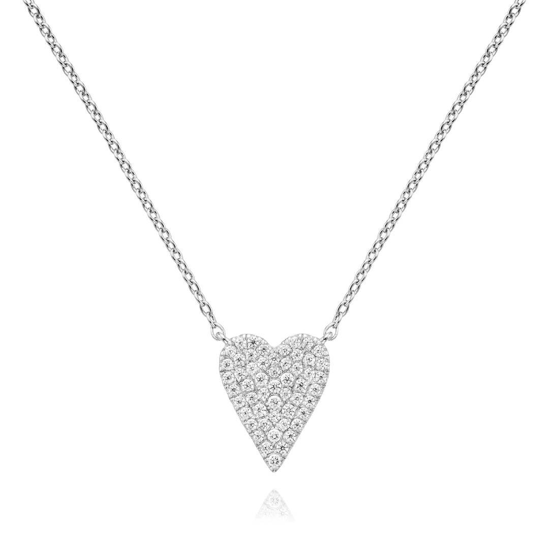 Miss Mimi Heart Pave Necklace | Sterling Silver | ORLY Jewellers