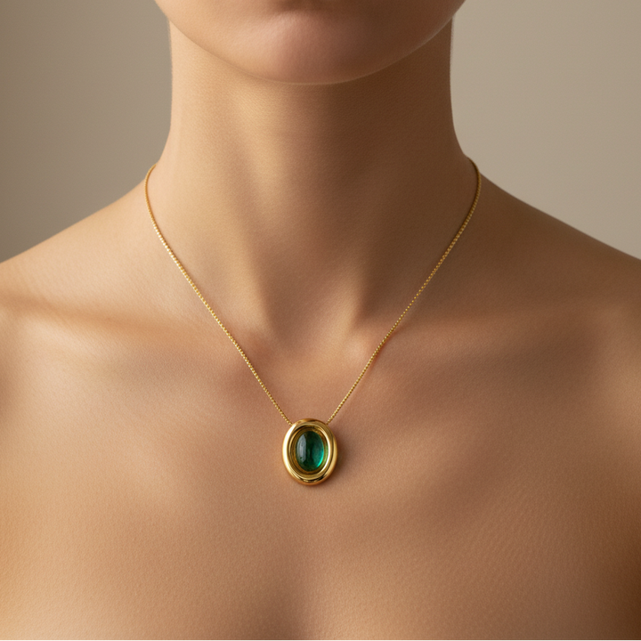 Miss Mimi Color Burst Oval Pendant