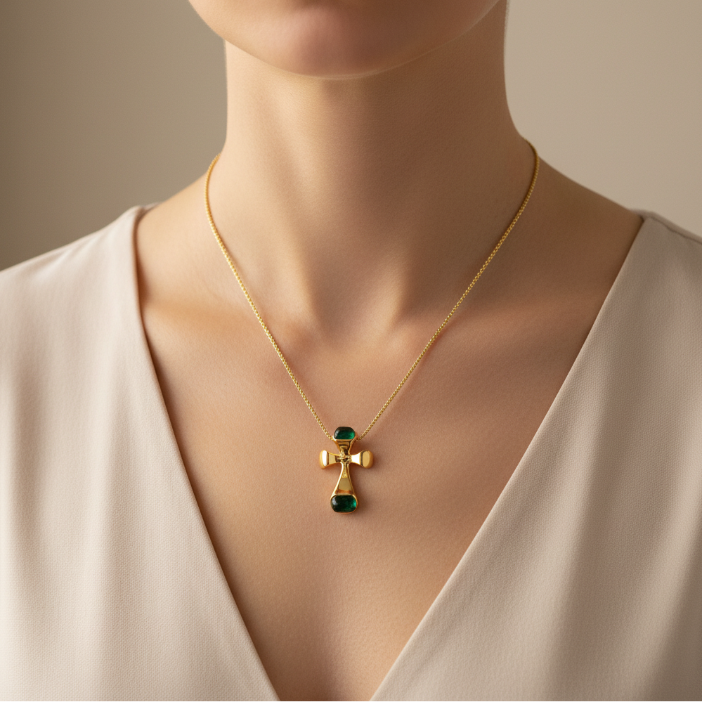 Miss Mimi Color Burst Cross Pendant