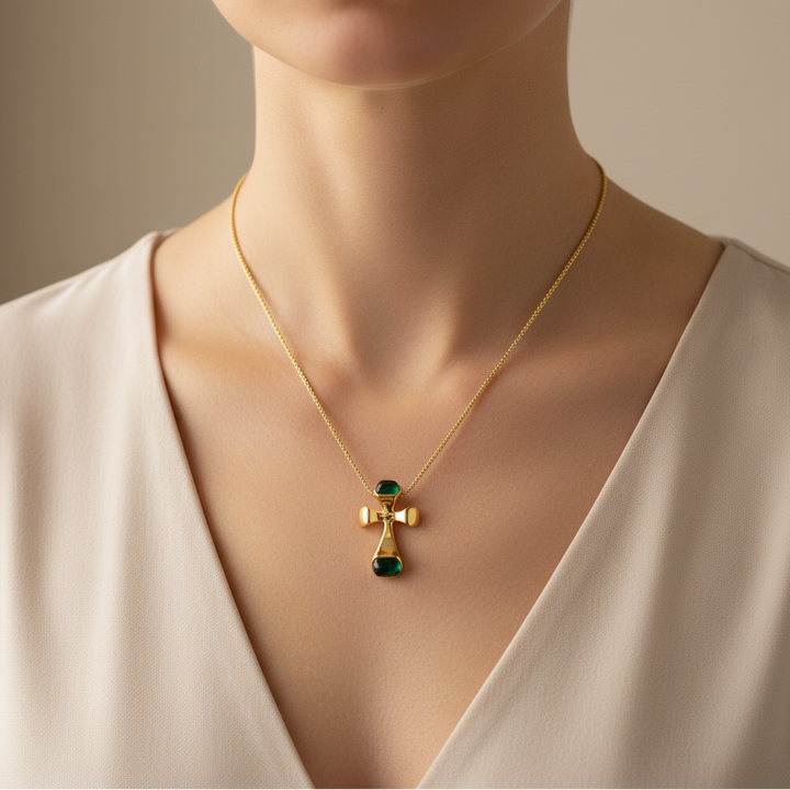 Miss Mimi Color Burst Cross Pendant