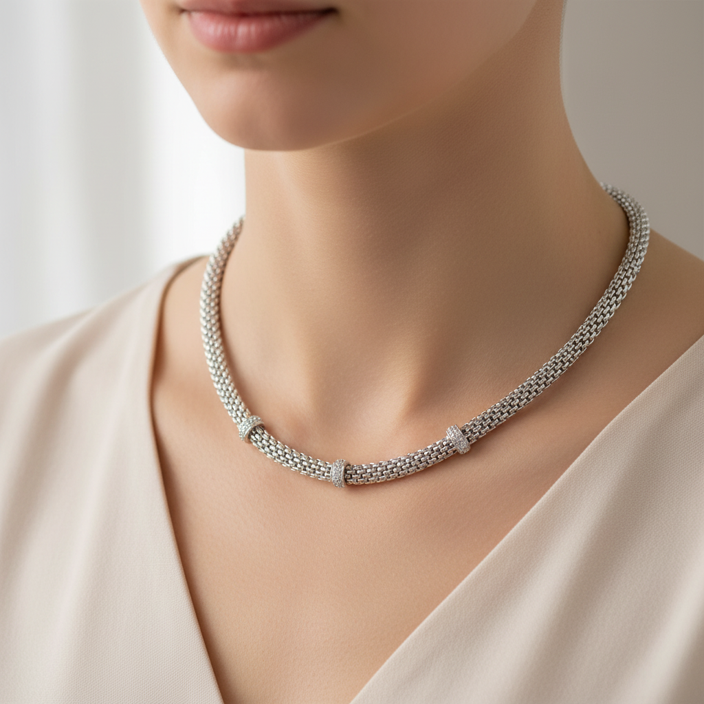 Miss Mimi Flexible Mesh Link Necklace