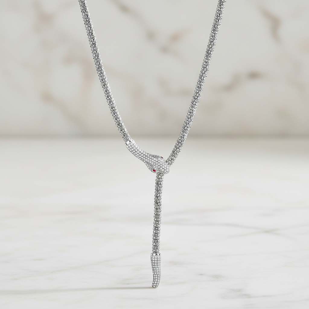 Miss Mimi Serpentine Bite Lariat Necklace