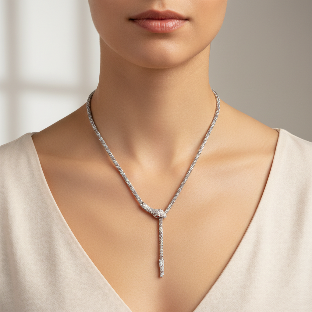 Miss Mimi Serpentine Bite Lariat Necklace