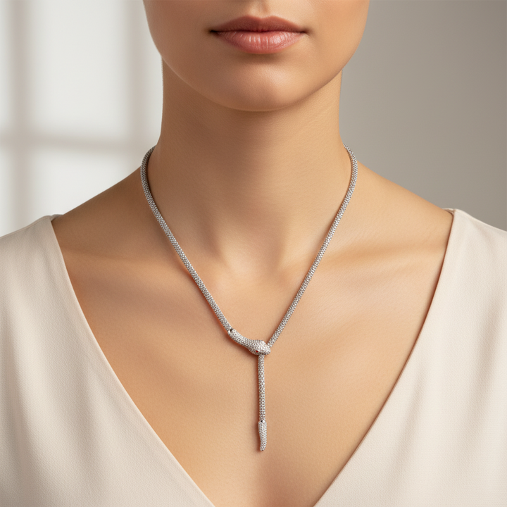 Miss Mimi Serpentine Bite Lariat Necklace