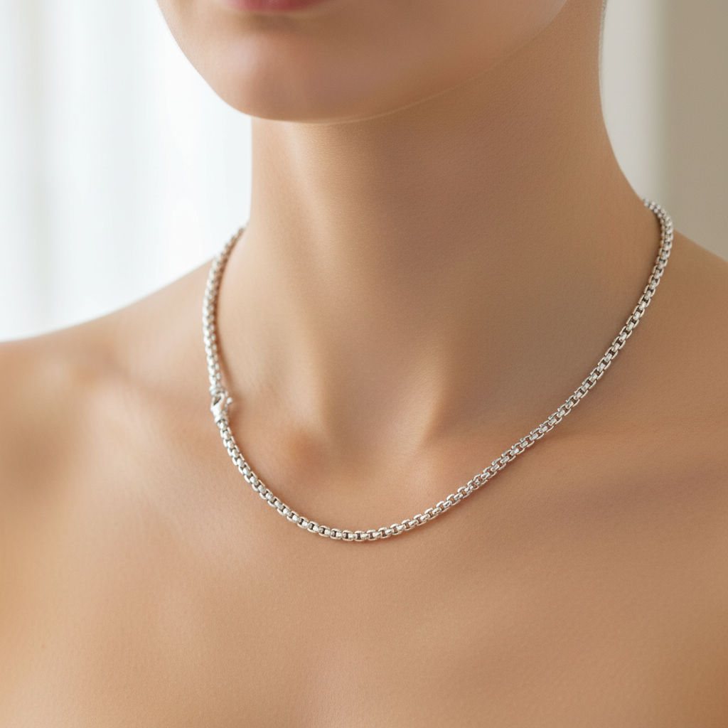 Miss Mimi Rounded Cube Link Necklace