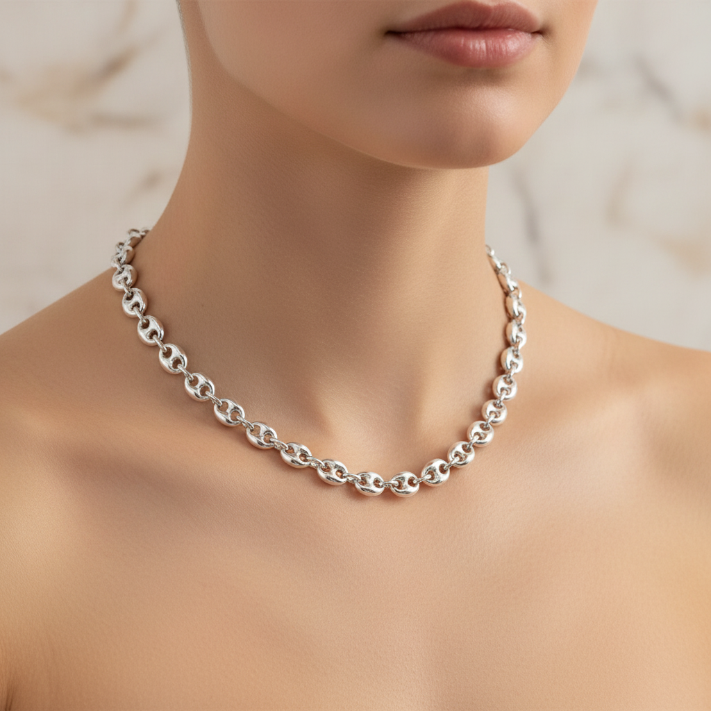 Miss Mimi Flat Coffee Bean Necklace