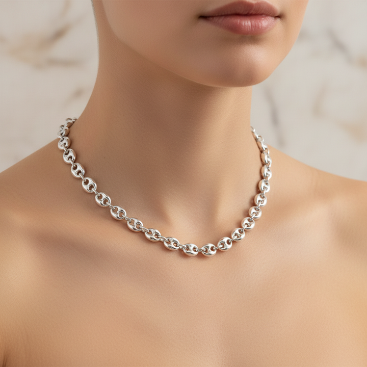 Miss Mimi Flat Coffee Bean Necklace